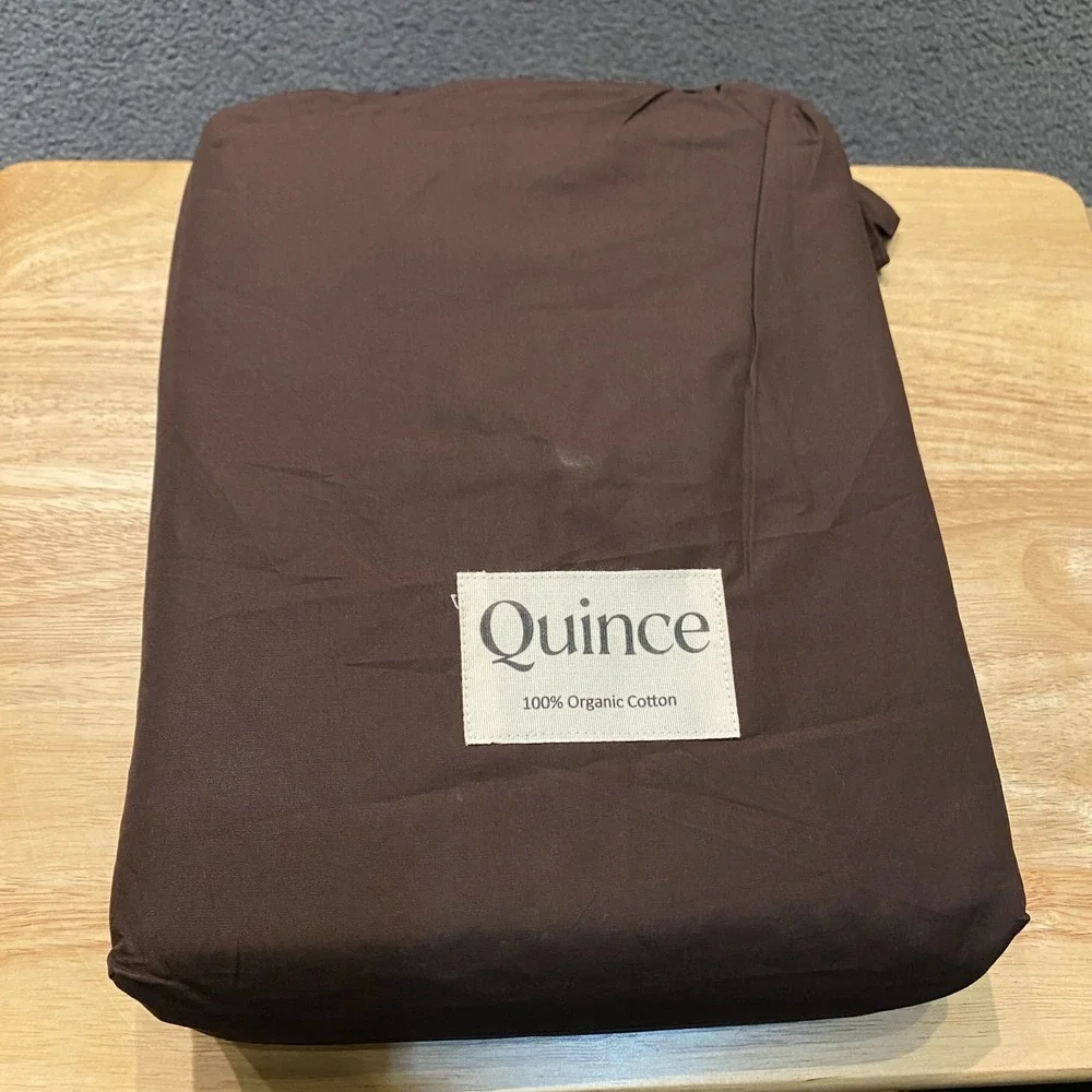 Quince Classic Organic Percale Duvet Cover Set Espresso King/California King